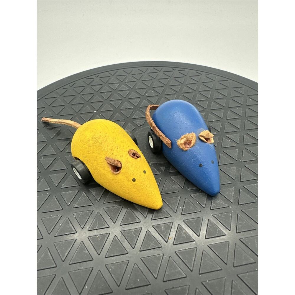 Plan Toys 2 Wooden Mice Car Toys Made In Thailand